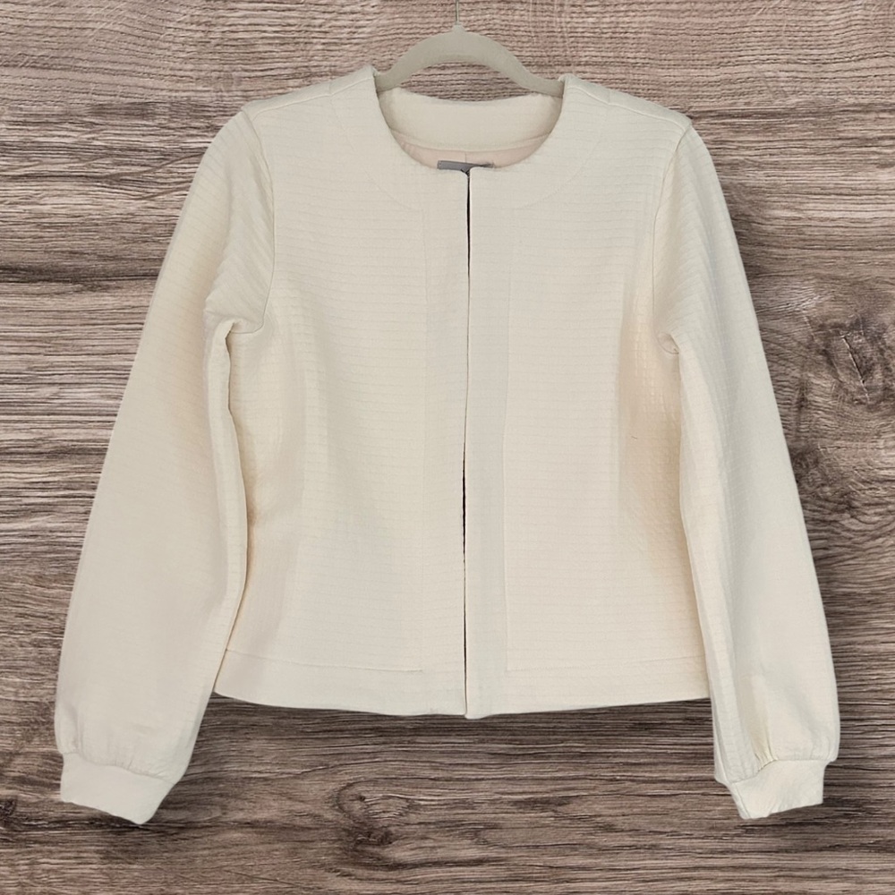 1001 Dudley Stephens Haverhill Cardigan Cream Reverse Waffle XS NWOT